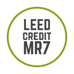 LEED CREDIT MR7 icon - The product uses a minimum of 50% of wood-based materials and products, which are certified in accordance with the Forest Stewardship Council’s (FSC) Principles and Criteria, for wood building components. These components include, but are not limited to, structural framing and general dimensional framing, flooring, subflooring, wood doors, and finishes.